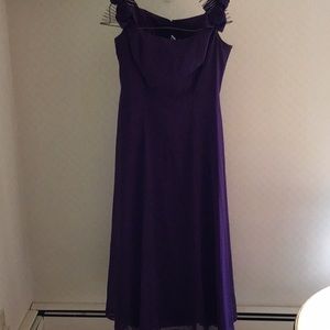 Royal purple silk prom dress